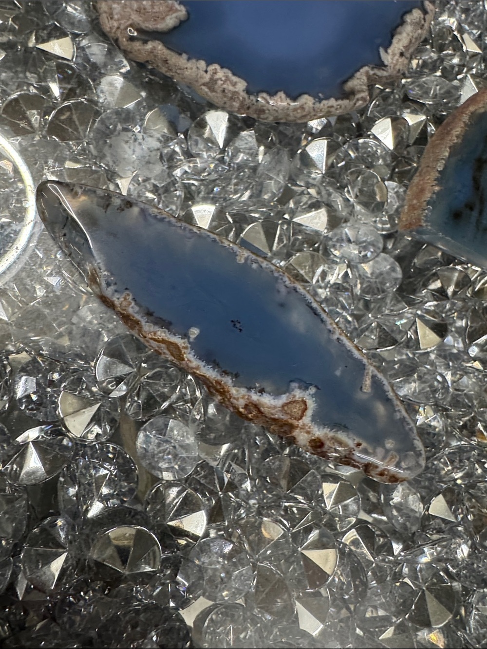 Blue and Amber Agate Slices Set - Picture 4 of 10